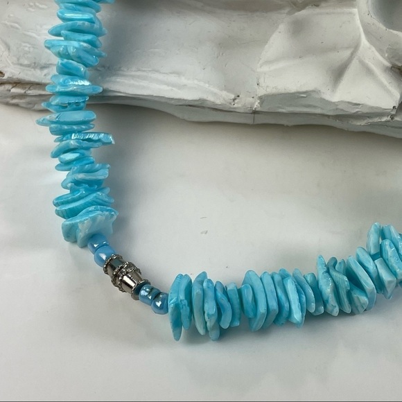Vintage Blue Shell Necklace - Picture 2 of 8